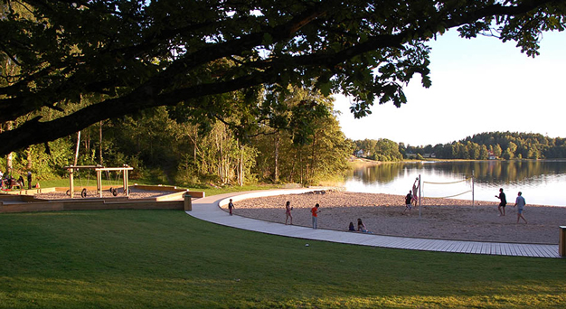 Beachvolleyboll vid Öresjö badplats