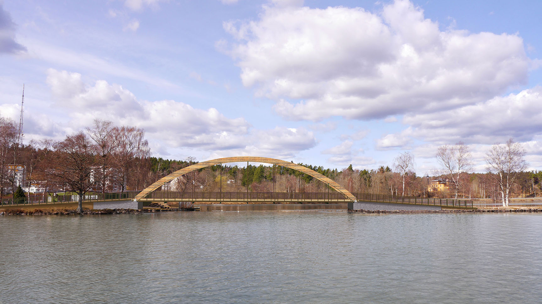 Ett fotomontage som visar hur den nya bron ser ut