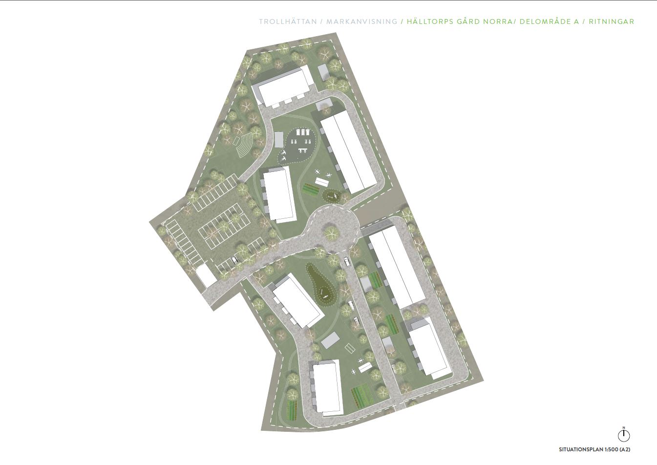Ritning över situationplan A