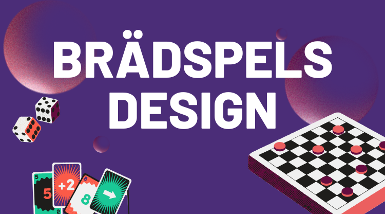 En bild med texten Brädspelsdesign och spelkort och ett schackbräde